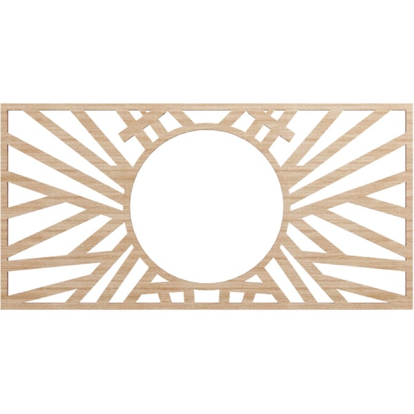 Ekena Millwork Hoover Wood Fretwork Pierced Ceiling Medallion, Alder, 20"W x 10"H x 7 3/8"ID x 1/4"T CMWP20X10X0250HOAL - main